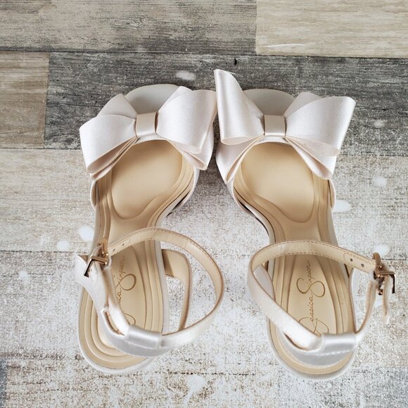 Jessica Simpson Olivine Women Heel Sandal White Ankle Strap Stiletto Heel - Picture 4 of 12